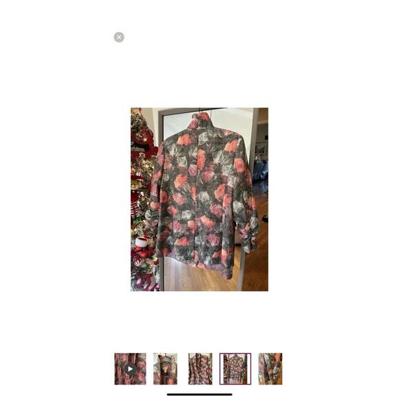 Logo by Lavish Women’s Blazer Jacket Floral Print Long Sleeve Dressy Evening M - Picture 6 of 7